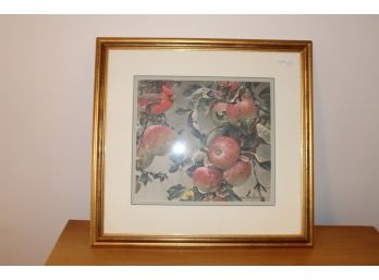 Robert Bateman Print Depicting Apples Dated 1987.