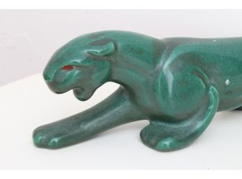 Ceramic Panther & Partial Antler