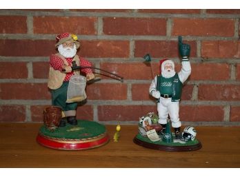 Danbury Mint Jets Santa & Fidsherman Santa