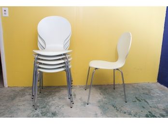 Six Contemporary Designed Chairs On Metal Legs