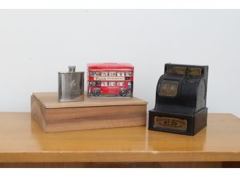 Group Of Miscellaneous Items Including Remy Martin Pocket Flask