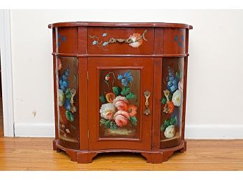 Decorative Floral Painted Commode