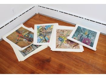 Large Group Of Unframed Prints By Aaron Bobrod