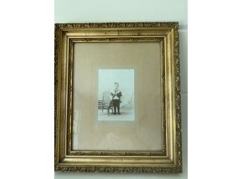 Antique Framed Photo Of A Boy