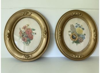 Antique H. W.  Osgood Wood Oval Picture Frames, Pittsfield N. H.