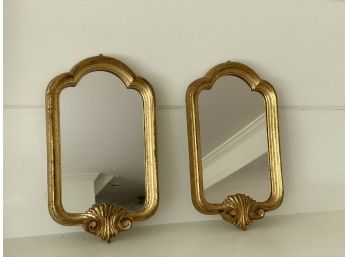 Vintage Made In Italy Pair Of Small Wall Mirrors