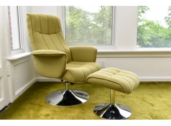 Handy Living Mid-Century Style Adjustable Height Swivel/Rocking Chair With Matching Ottoman