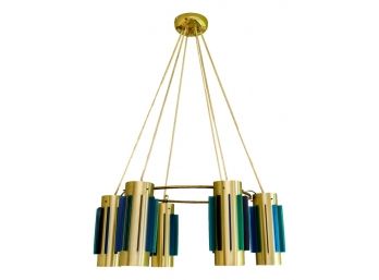 Fabulous LIGHTOLIER Mid-Century Modernist Six Light Chandelier