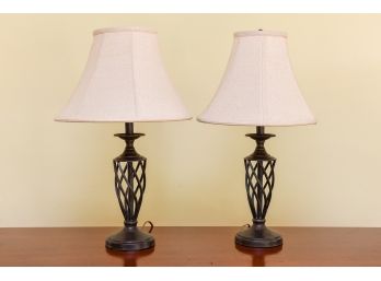 Pair Of Metal Table Lamps