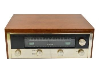 McIntosh Stereophonic FM Tuner Model MR65B In Custom Teak Cabinet