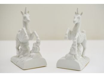 Pair Of OMC Japan Unicorn Figurines