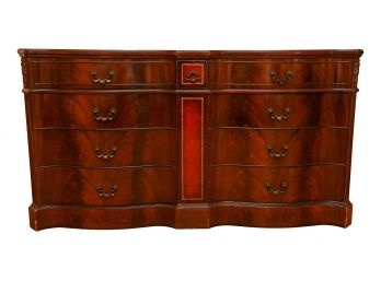 Ebert Furniture Co. Mahogany Nine Drawer Dresser With Leather Inserts