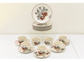 Villeroy & Boch Vitro-Porcelaine Como Pattern Coffee And Dessert Plate Set