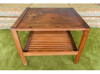 Mid-Century Modern France & Son By John Stuart Teak Table With Lower Slat Shelf