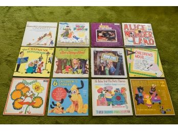 Collection Of Twelve Children Themed Vinyl Records