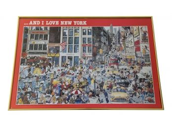 'And I Love New York' 1982 Framed Poster By Michael Kichka