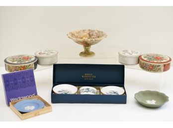 Collection Of Trinket Boxes And Trinket Trays - Wedgwood, Royal Worcester, Royal Satsuma, Villeroy & Boch