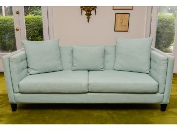 Jonathan Louis Mid-Century Modern Style Tufted Back Two Cushion Sofa And Three Pillows