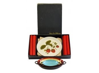 Vera For Mikasa 8-Piece Buffet Set And Set Of Three Enamel Handled Pans