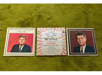 Pair Of John F. Kennedy Memorial Albums And Mr. President Musical Album