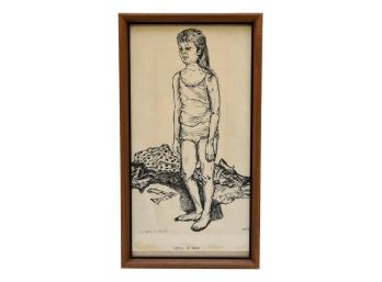 Ink Drawing Of A Young Girl By Suzanne De Barst