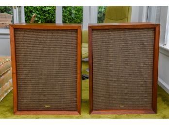 Vintage Tannoy (Red And Silver) Speakers With Custom Teak Cabinets