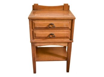 Two Drawer Oak Night Stand