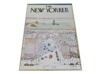 'The New Yorker' Framed 1976 The New Yorker Magazine Poster By Steinberg