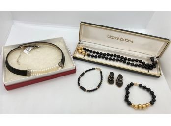 New In Box Hecht Choker With Sterling, Retails $60 & 4 Piece Jewelry Set From Bloomingdales