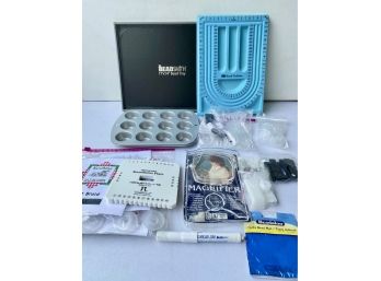 The Bead Smith Bead Tray, Palette, Kumihimo Braiding Kit, Magnifying Glass & More Craft Supplies