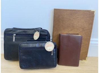 3 New Leather Book Covers & Leather Portfolio