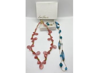 2 New In Box Lee Sands Beaded Necklaces