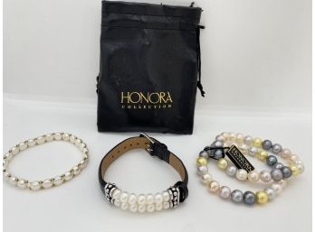 4 New Honora Collections Pearl Bracelets