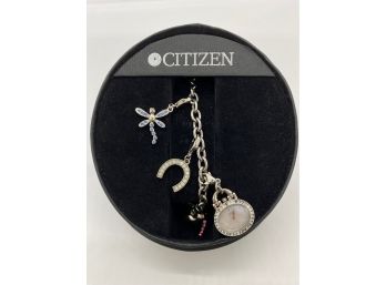 New In Box Citizen Eco Drive Charm Bracelet With Watch & 5 Charms