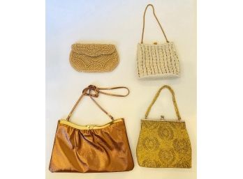 4 Vintage Handbags: Beaded & Metallic