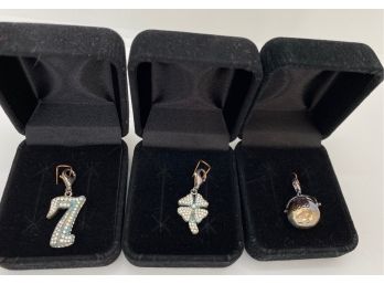 3 New In Box Sterling Silver Lucky Charms Marked '925'