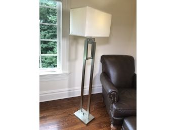 Fantastic Quite Large Floor Lamp - Brushed Metal Finish - GREAT MODERN LOOK - Nice Quality Floor Lamp !