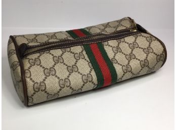 Fantastic Vintage GUCCI Makeup Bag / Shaving Kit / Clutch MANY USES - Absolutely Authentic - Beautiful Piece !