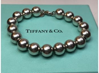 Fantastic TIFFANY & Co Sterling Silver / 925 Large Bead 7' Bracelet - Of The The Classics From Tiffany