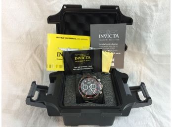 Awesome Brand New Mens INVICTA CHRONOGRAPH Watch - Paid $895 - In Hard Case With Booklets & Card - NICE WATCH