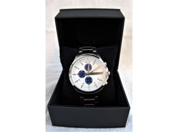 Fantastic Brand New $595 GIORGIO ARMANI / EXCHANGE Mens / Unisex Chronograph Watch - Stainless Steel In Box