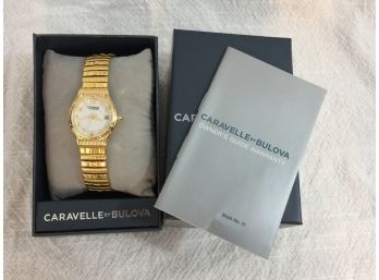 Brand New CARAVELLE BY BULOVA Ladies All Gold Tone Watch - White Numerical Dial - $199 Retail Price ! WOW !