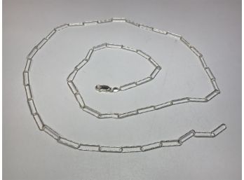 Beautiful Sterling Silver / 925 Paperclip Necklace - Very Nice Piece - 30' - Made In Italy - GREAT LOOK