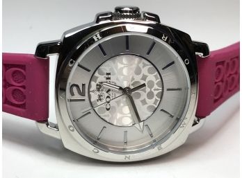 Fabulous BRAND NEW Ladies COACH Watch With Fuchsia / Pink Silicone Strap - $179 Retail Price - BRAND NEW !