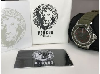 Fabulous Unisex / Mens VERSACE / VERSUS Watch - Olive Green With Box - Pouch - Card NEW NEW - $465 Retail !