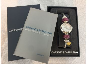 Beautiful CARAVELLE By BULOVA Bracelet Watch - Brand New - Glass Beads - Paid $140 - In Original Box !