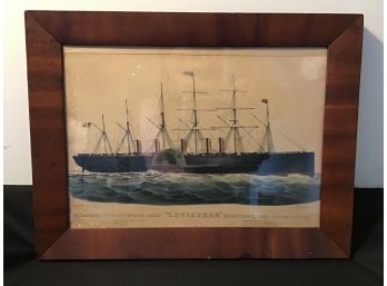 Framed Antique Print,  Leviathan, Currier & Ives