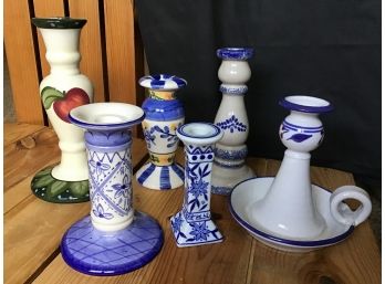 Various Candlesticks, Lot Of 6