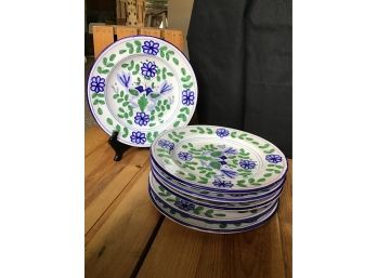 Taste Setter Sigma, Blue Love Birds Pattern, Made In Italy- 4 Bowls And 2 Plates