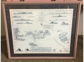 Framed Map Of Virgin Islands, 29x24